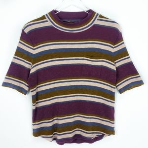 Madwell short sleeve sweater multi color stripes